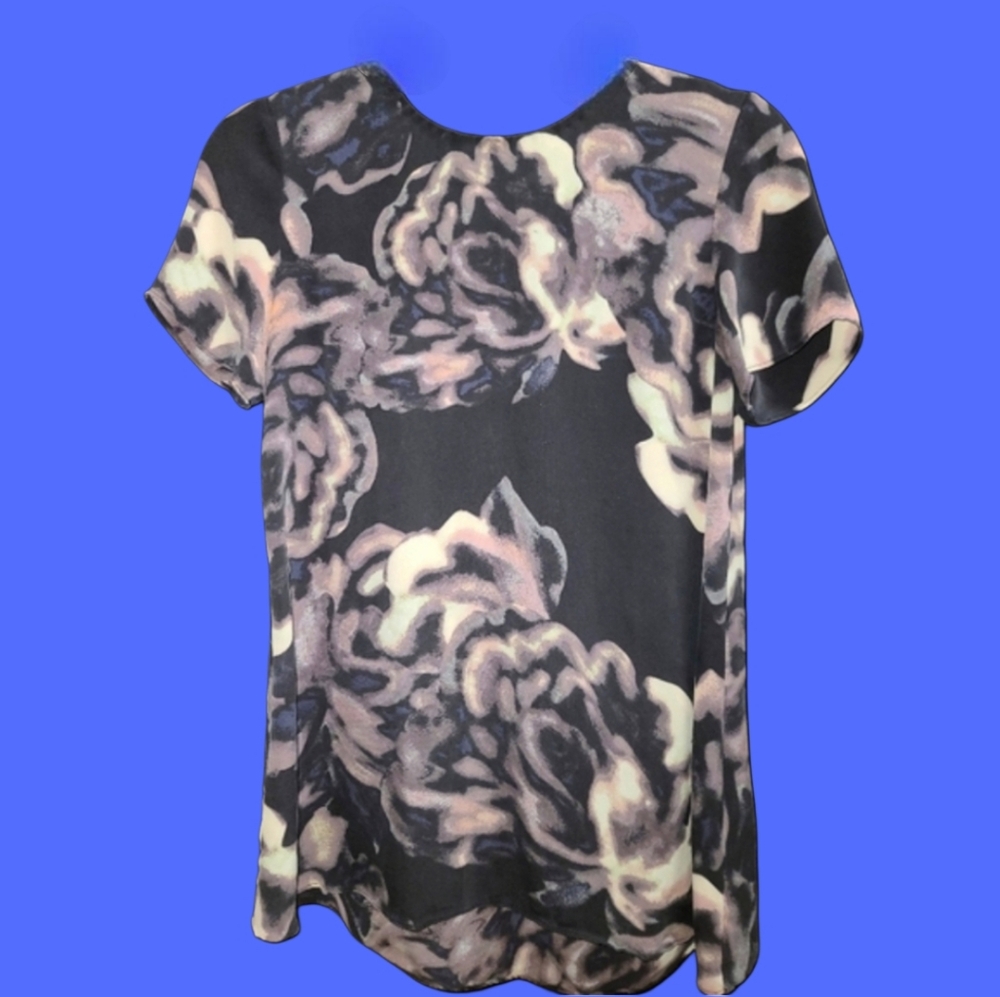 Wilfred Black and Pink Floral Women's Blouse